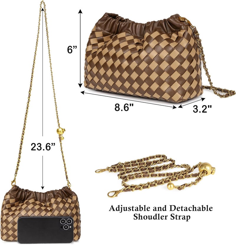 Joryin Woven Women's Crossbody Bag & Evening Purse, Trendy Dumpling Clutch & Hobo Cloud Shoulder Bag Trendy Dumpling Clutch - Image 5